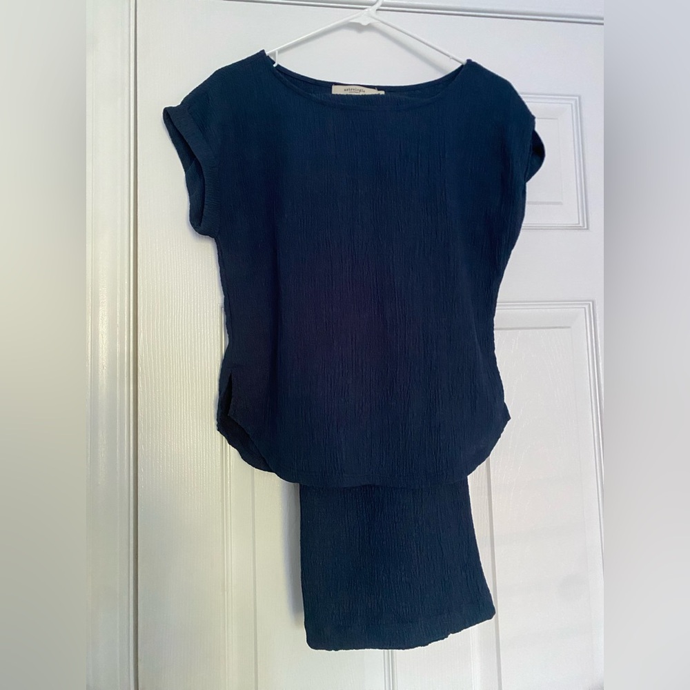 astrologie california navy blue short sleeve set PM